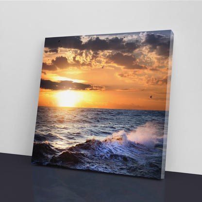 Beautiful Stormy Sea At Sunset Canvas Print ArtLexy   