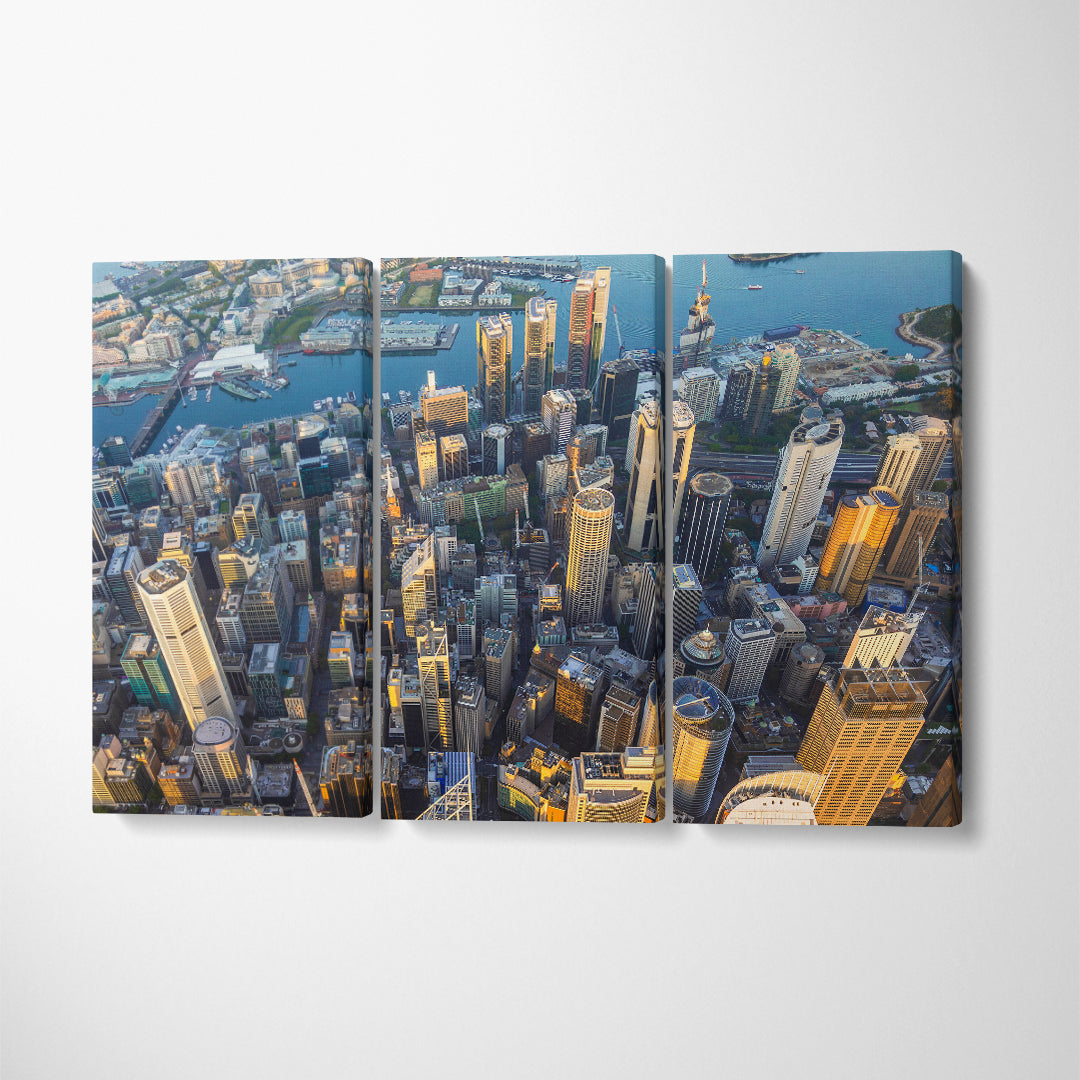 Sydney Cityscape Canvas Print ArtLexy 3 Panels 36"x24" inches 