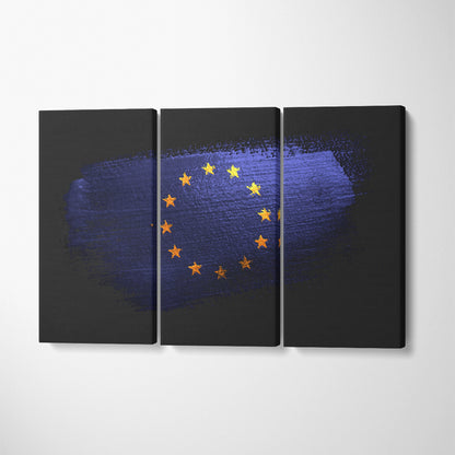 European Flag Canvas Print ArtLexy 3 Panels 36"x24" inches 