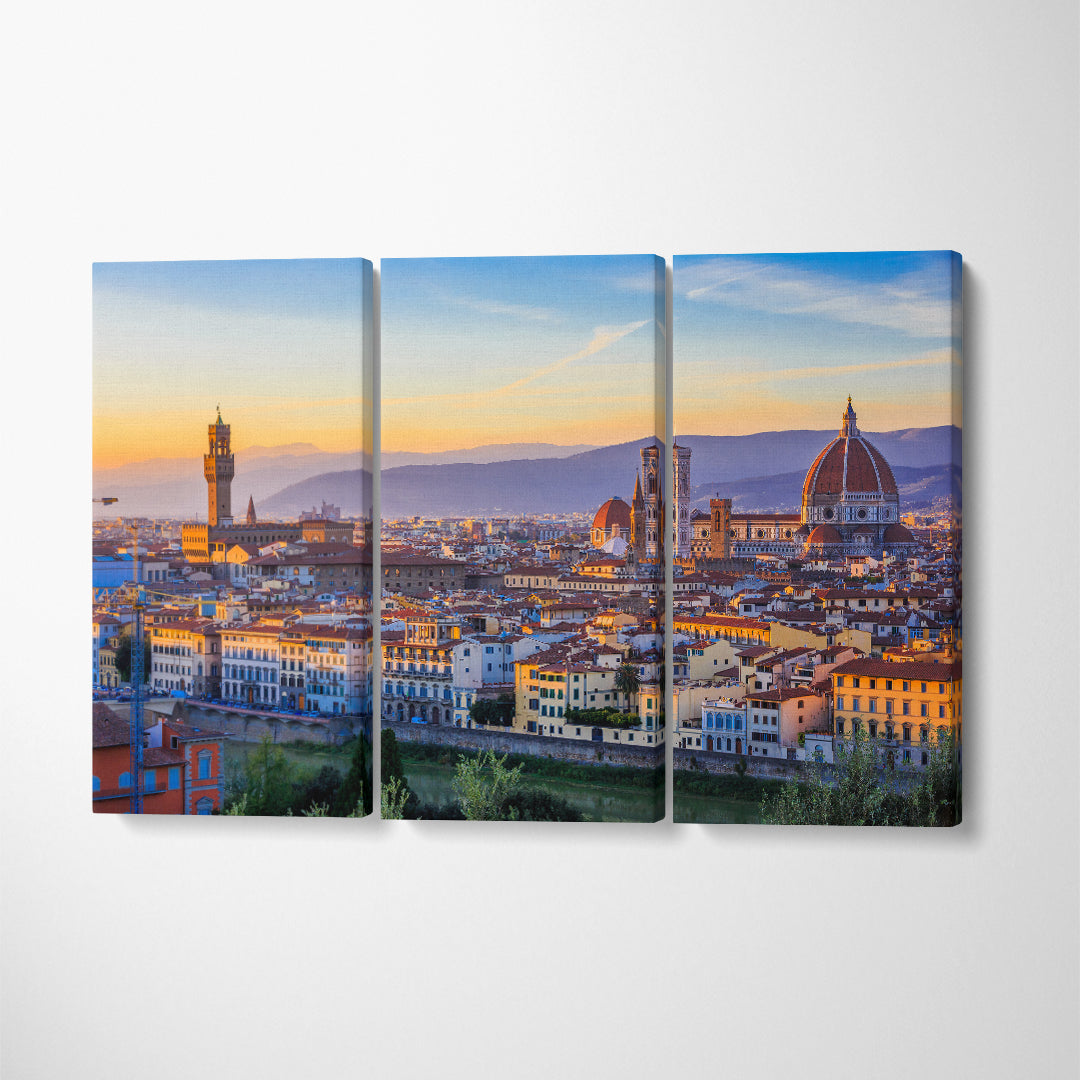 Florence Italy Landscape Canvas Print ArtLexy 3 Panels 36"x24" inches 