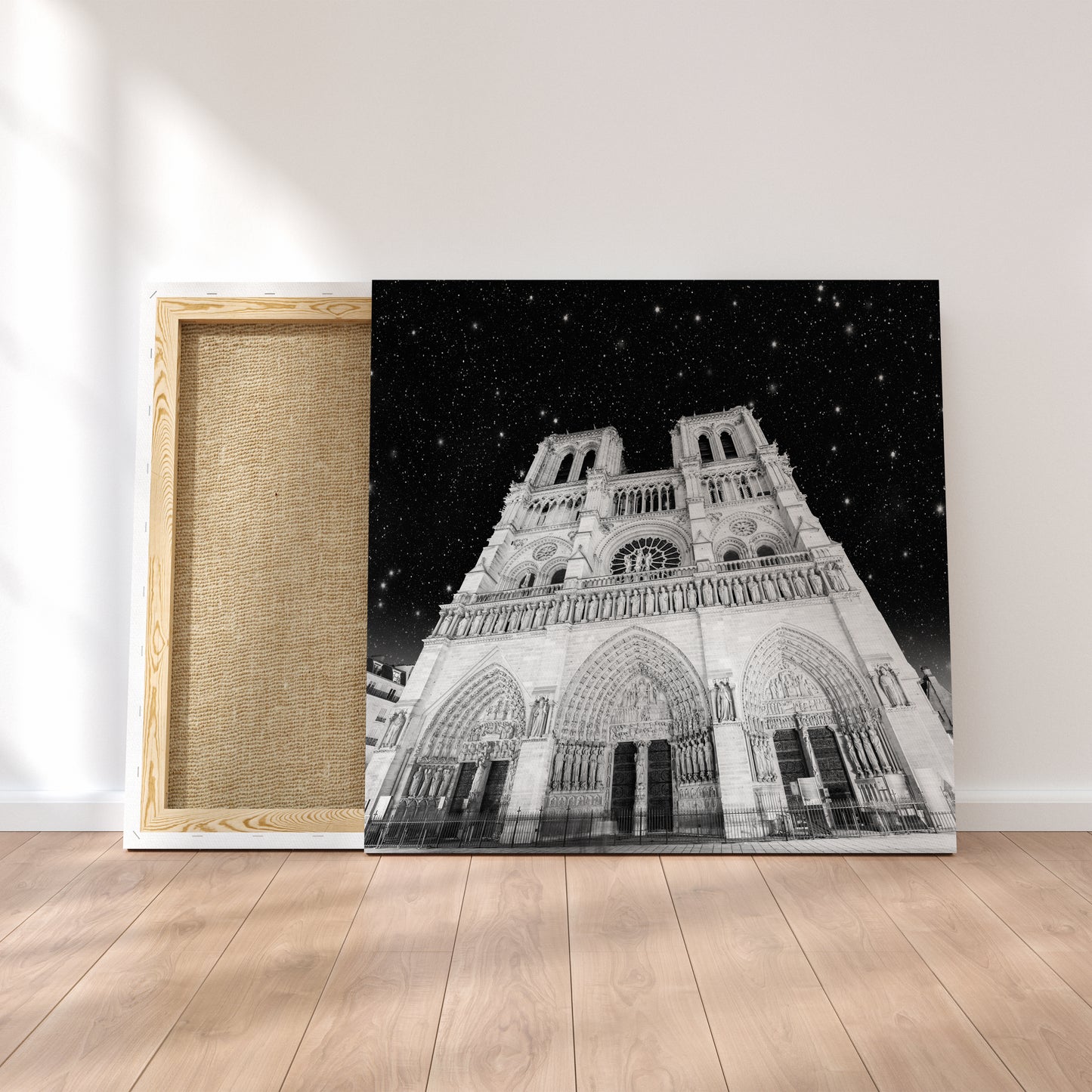 Notre Dame Cathedral with Starry Sky Canvas Print ArtLexy   