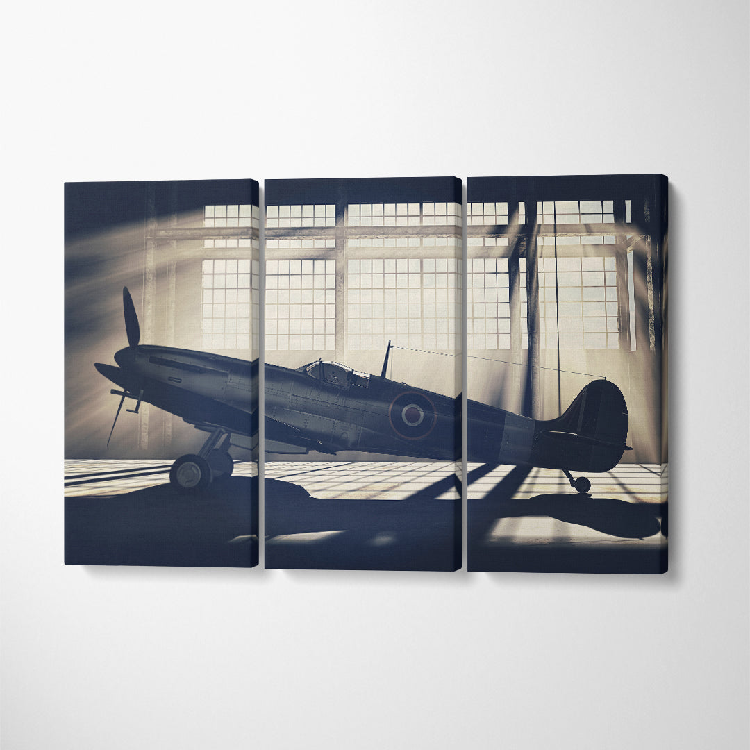 Supermarine Spitfire Canvas Print ArtLexy 3 Panels 36"x24" inches 