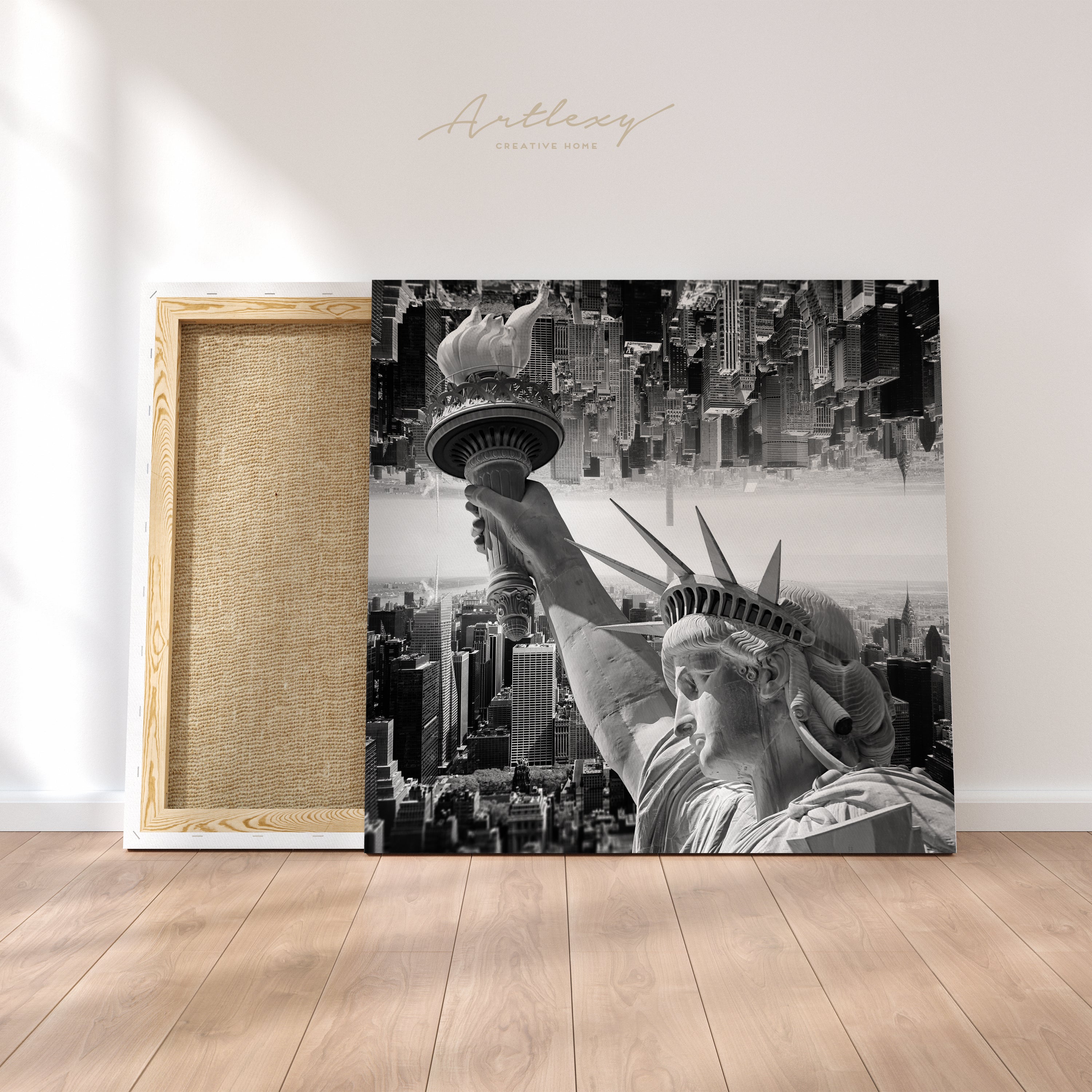 New York City with Statue of Liberty Canvas Print ArtLexy   