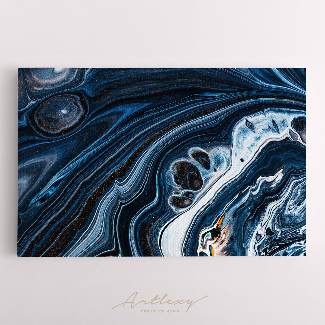 Abstract Blue Fluid Marble Canvas Print ArtLexy   