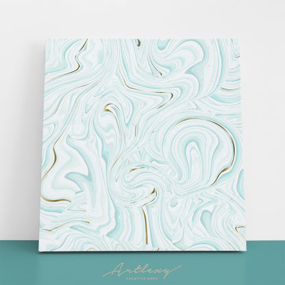 Abstract Blue Wavy Marble Canvas Print ArtLexy 1 Panel 12"x12" inches 