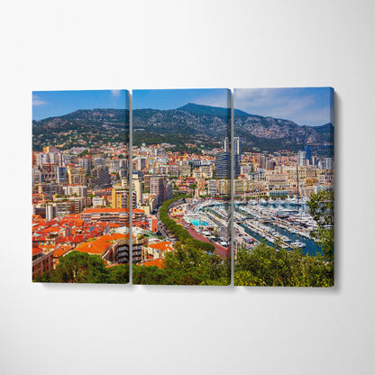 Monte Carlo Monaco Canvas Print ArtLexy 3 Panels 36"x24" inches 