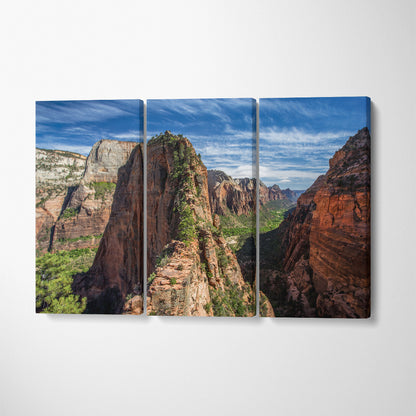 Angels Landing Zion National Park Utah Canvas Print ArtLexy 3 Panels 36"x24" inches 
