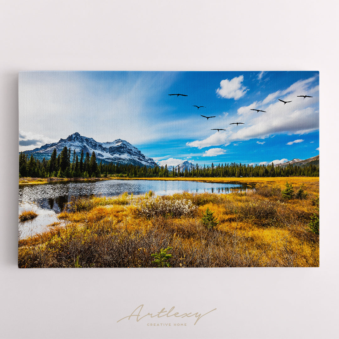 Autumn Valley in Canadian Rockies Landscape Canvas Print ArtLexy   
