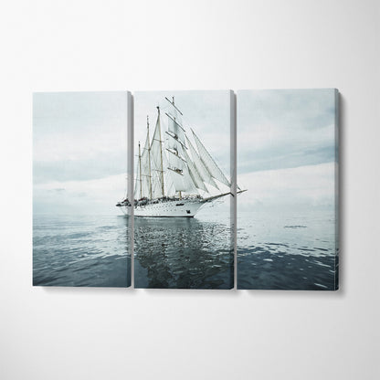 Beautiful Sailing Ship Canvas Print ArtLexy 3 Panels 36"x24" inches 