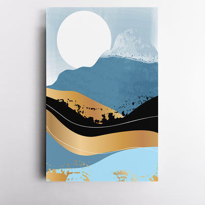 Set of 4 Vertical Abstract Minimalist Mountain Landscape Canvas Print ArtLexy   