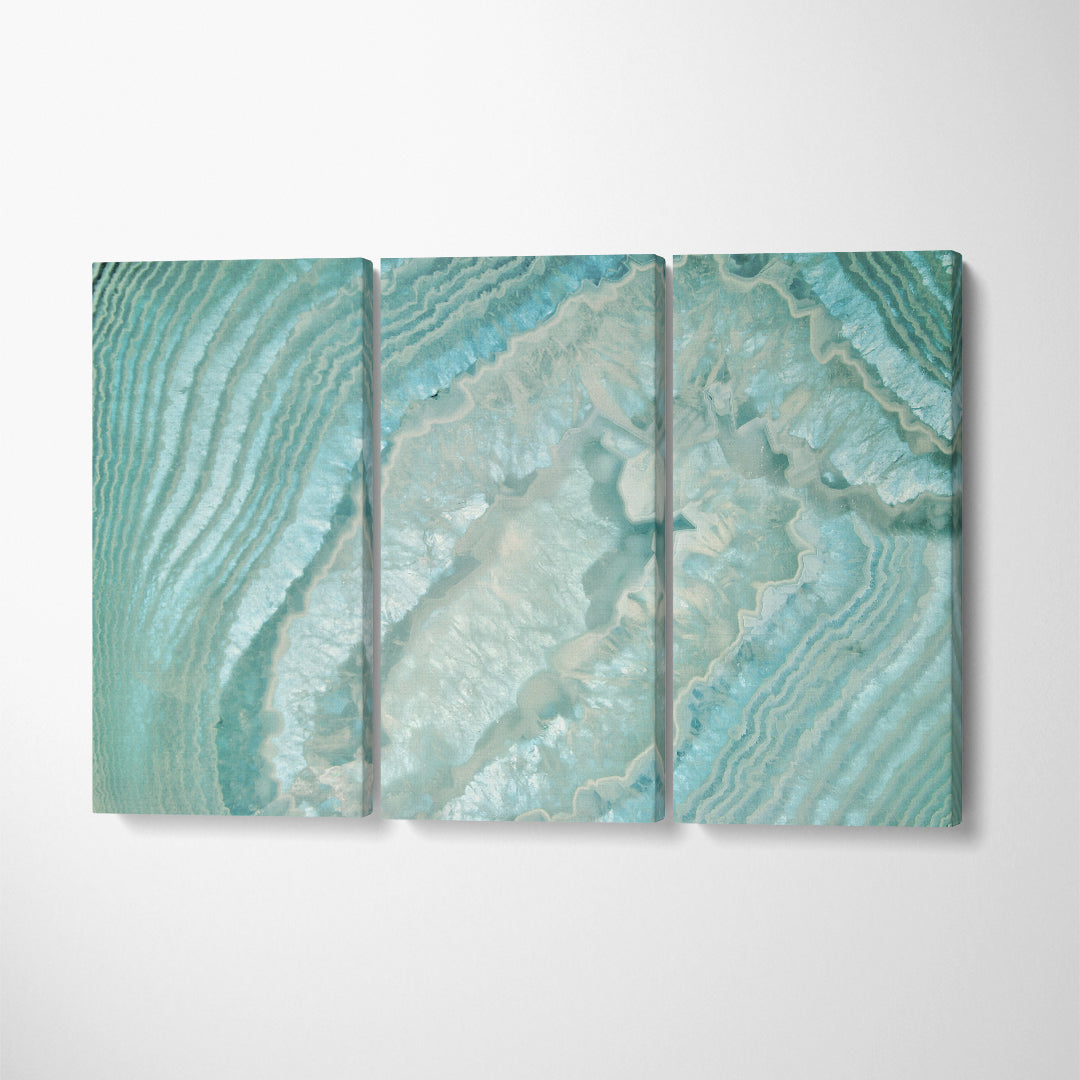 Light Blue Agate Canvas Print ArtLexy 3 Panels 36"x24" inches 