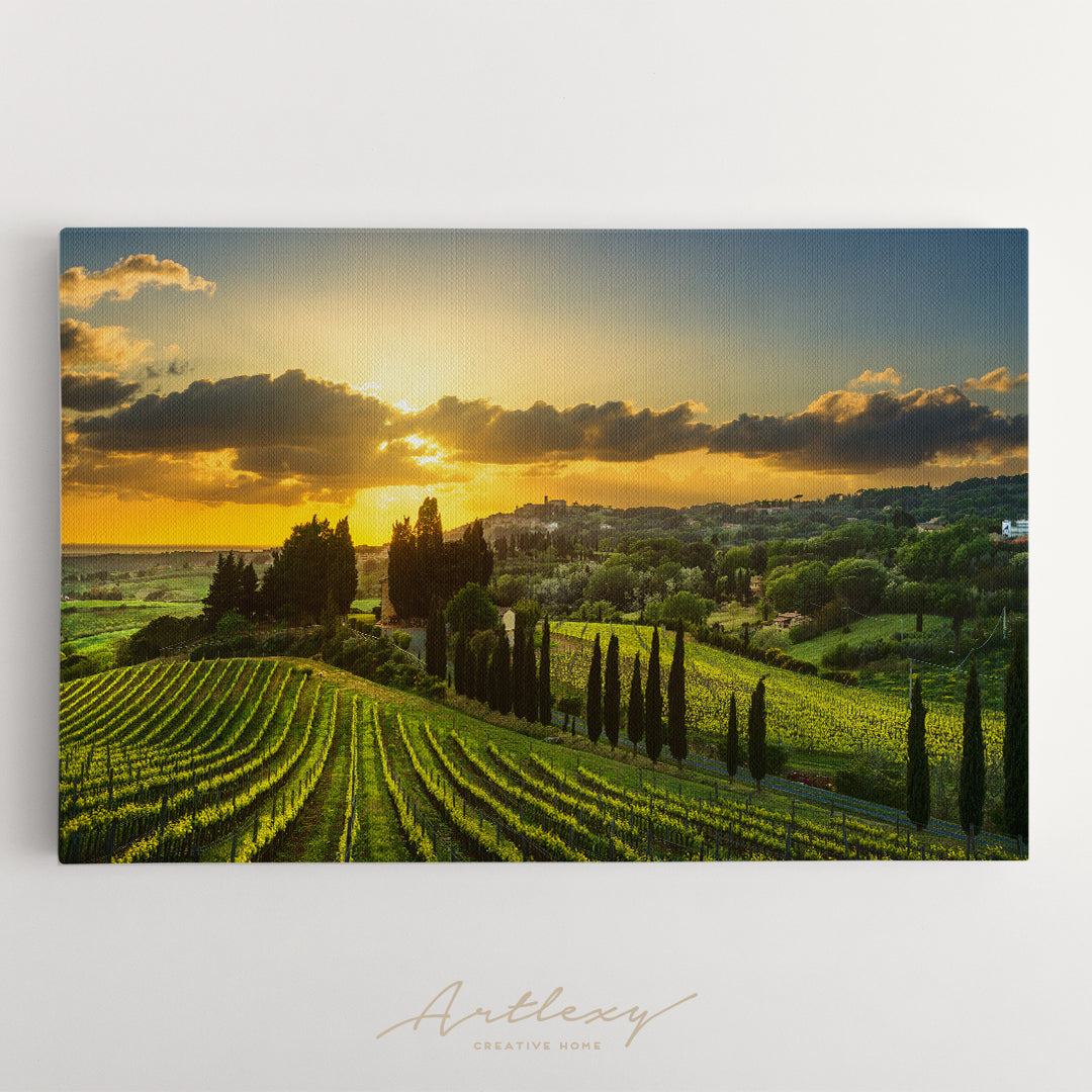 Vineyards Landscape Tuscany Italy Canvas Print ArtLexy   