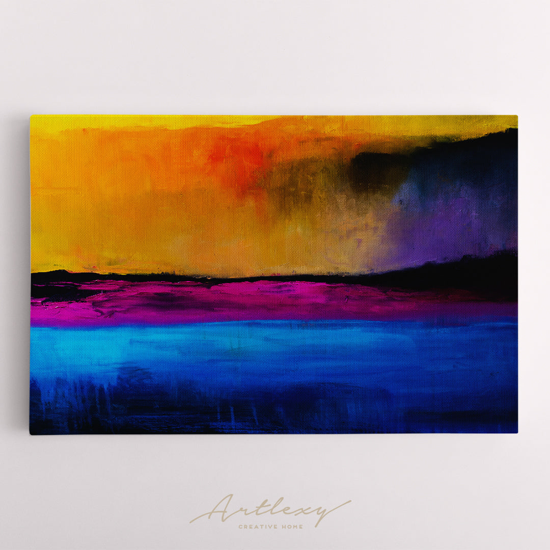 Abstract Contemporary Colorful Brushstrokes Canvas Print ArtLexy   