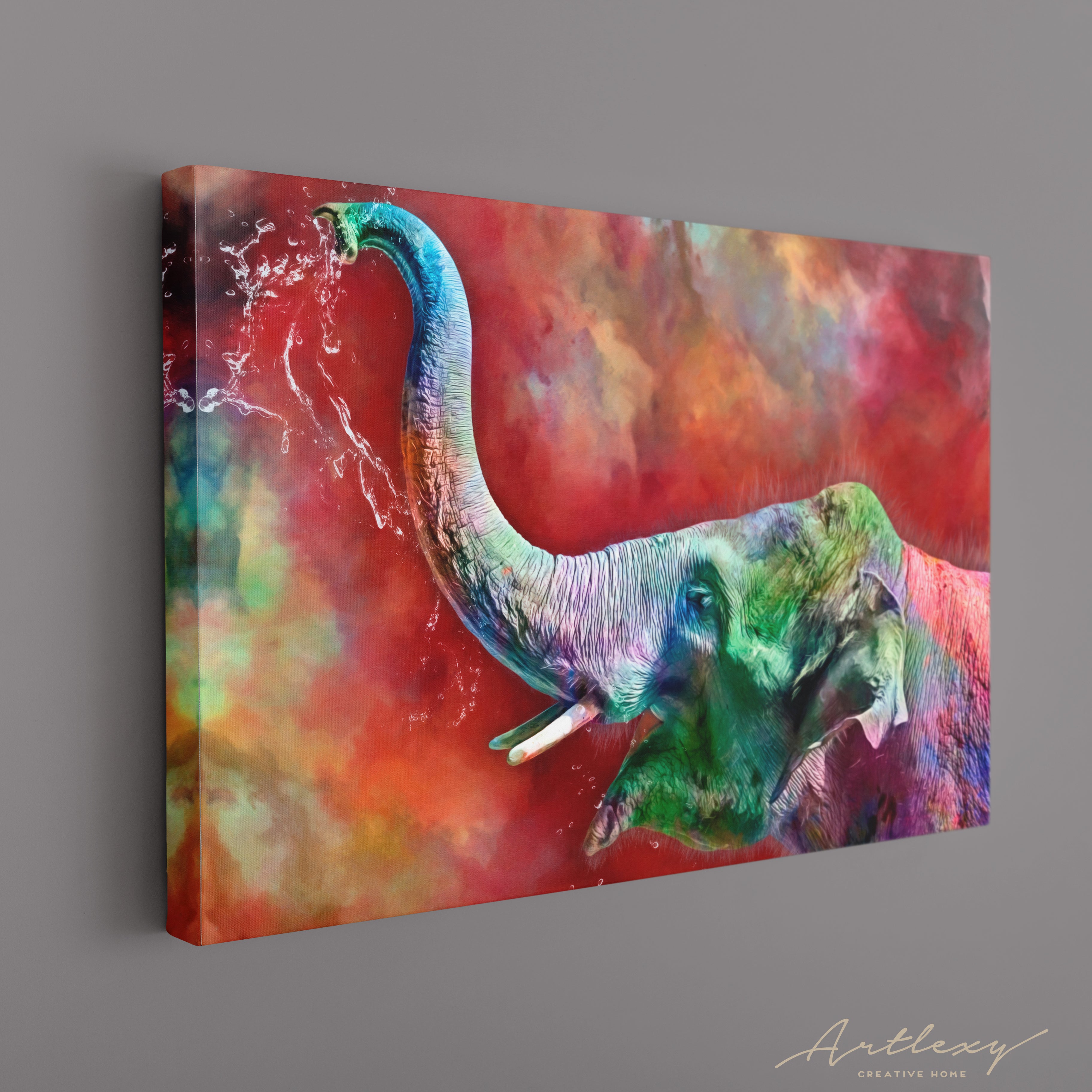 Colorful Elephant Canvas Print ArtLexy   
