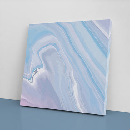 Set of 2 Squares Elegant Blue and Pink Waves and Swirls Canvas Print ArtLexy   