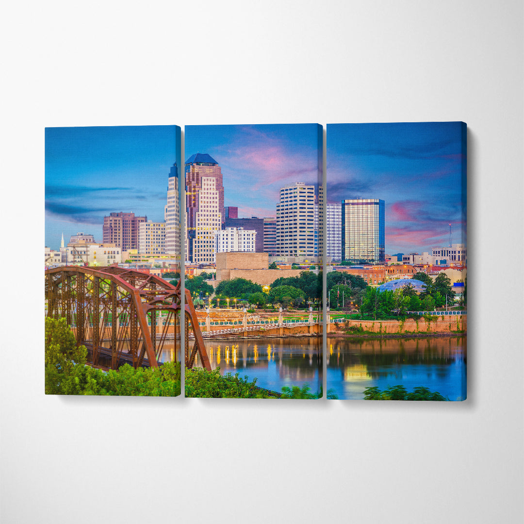 Louisiana Skyline Canvas Print ArtLexy 3 Panels 36"x24" inches 