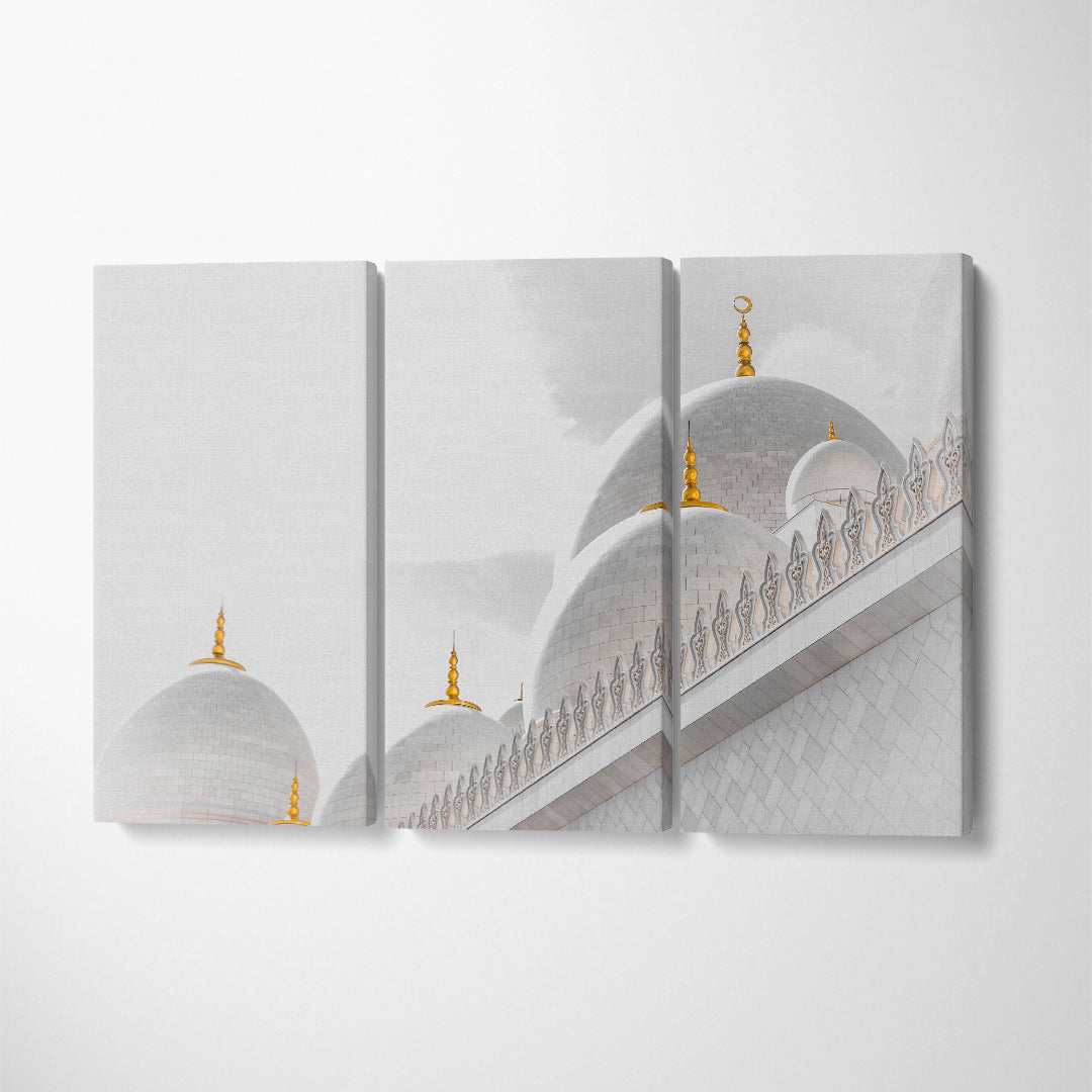 Abu Dhabi Grand Mosque Canvas Print ArtLexy 3 Panels 36"x24" inches 