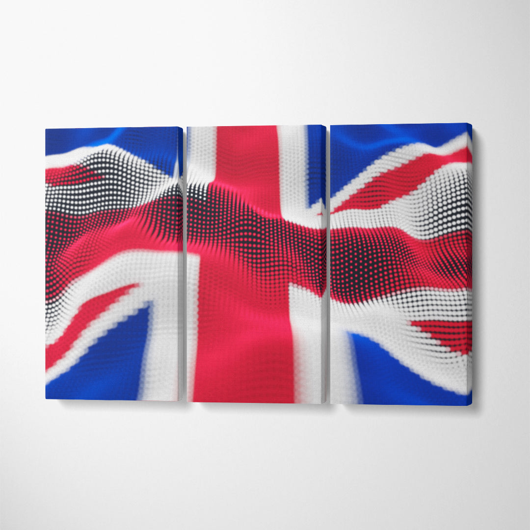 Abstract United Kingdom Flag Canvas Print ArtLexy 3 Panels 36"x24" inches 