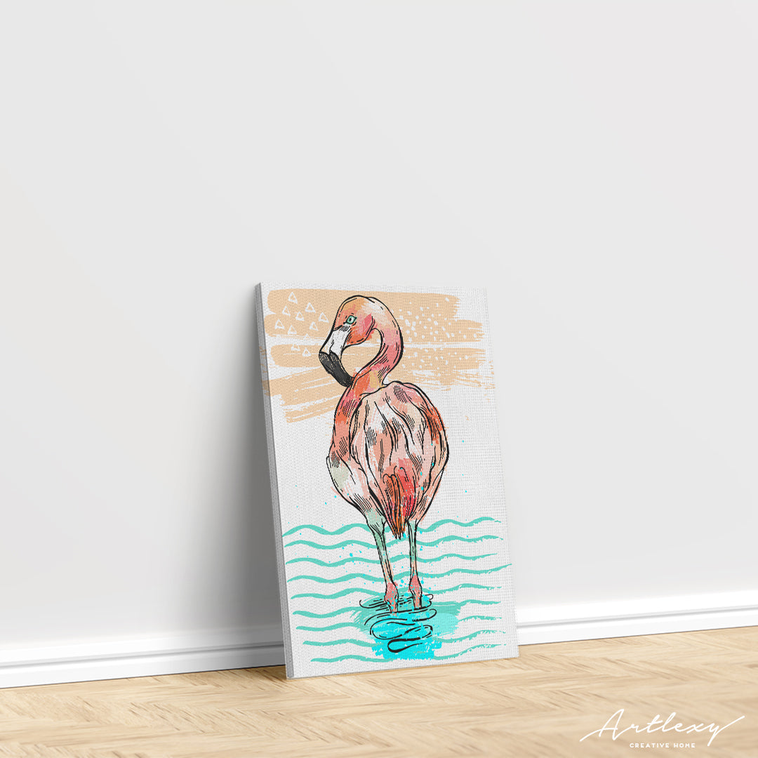 Pink Flamingo Canvas Print ArtLexy   