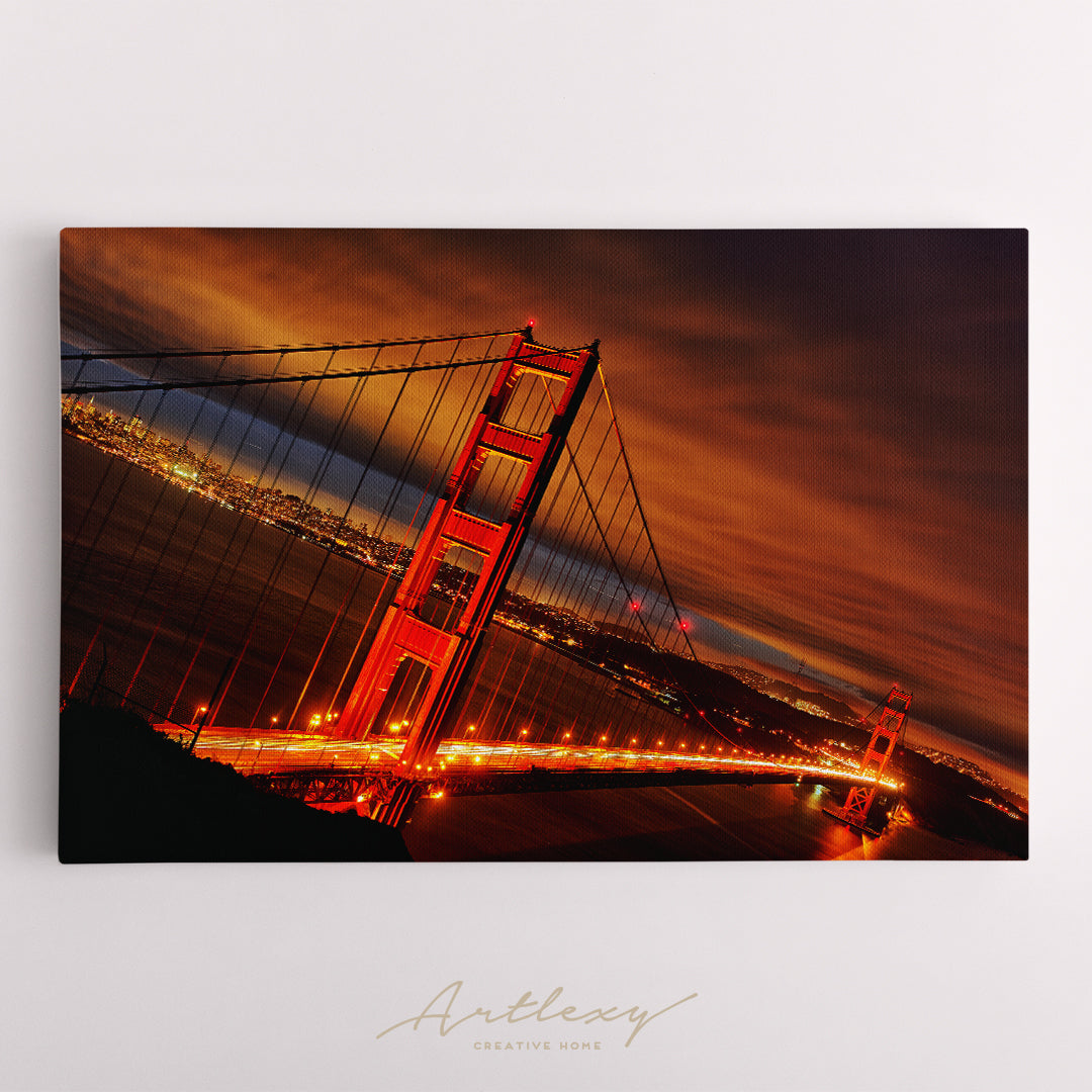 Golden Gate Bridge San Francisco at Night Canvas Print ArtLexy   