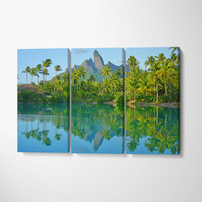 Mount Otemanu Bora Bora Island Canvas Print ArtLexy 3 Panels 36"x24" inches 