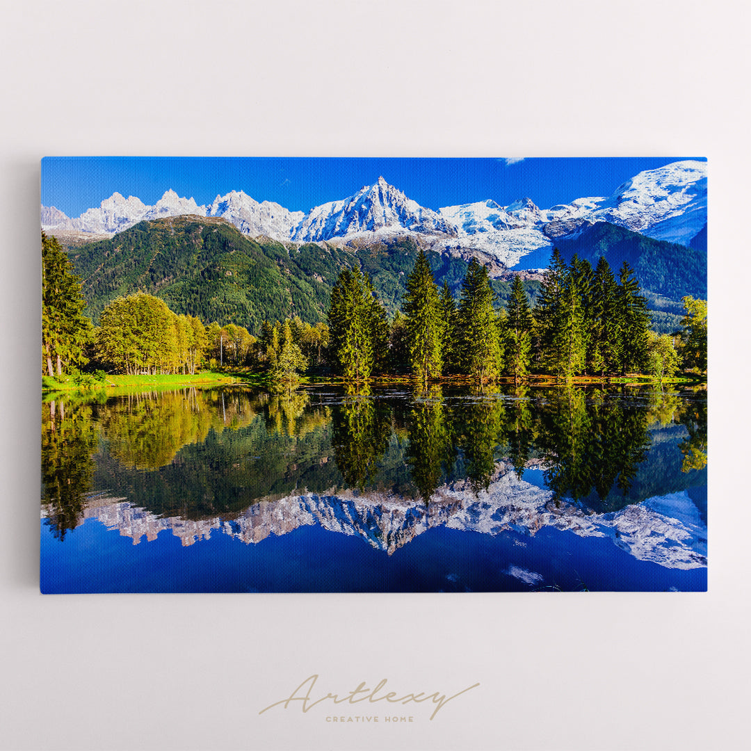 Reflections of Snowy Mountains in Lake Canvas Print ArtLexy   