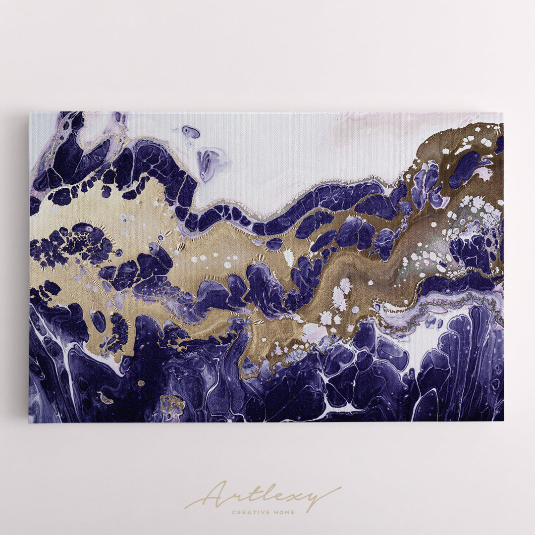Liquid Purple Wavy Marble Canvas Print ArtLexy   