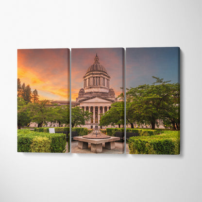 US Capitol Building Olympia Washington Canvas Print ArtLexy 3 Panels 36"x24" inches 