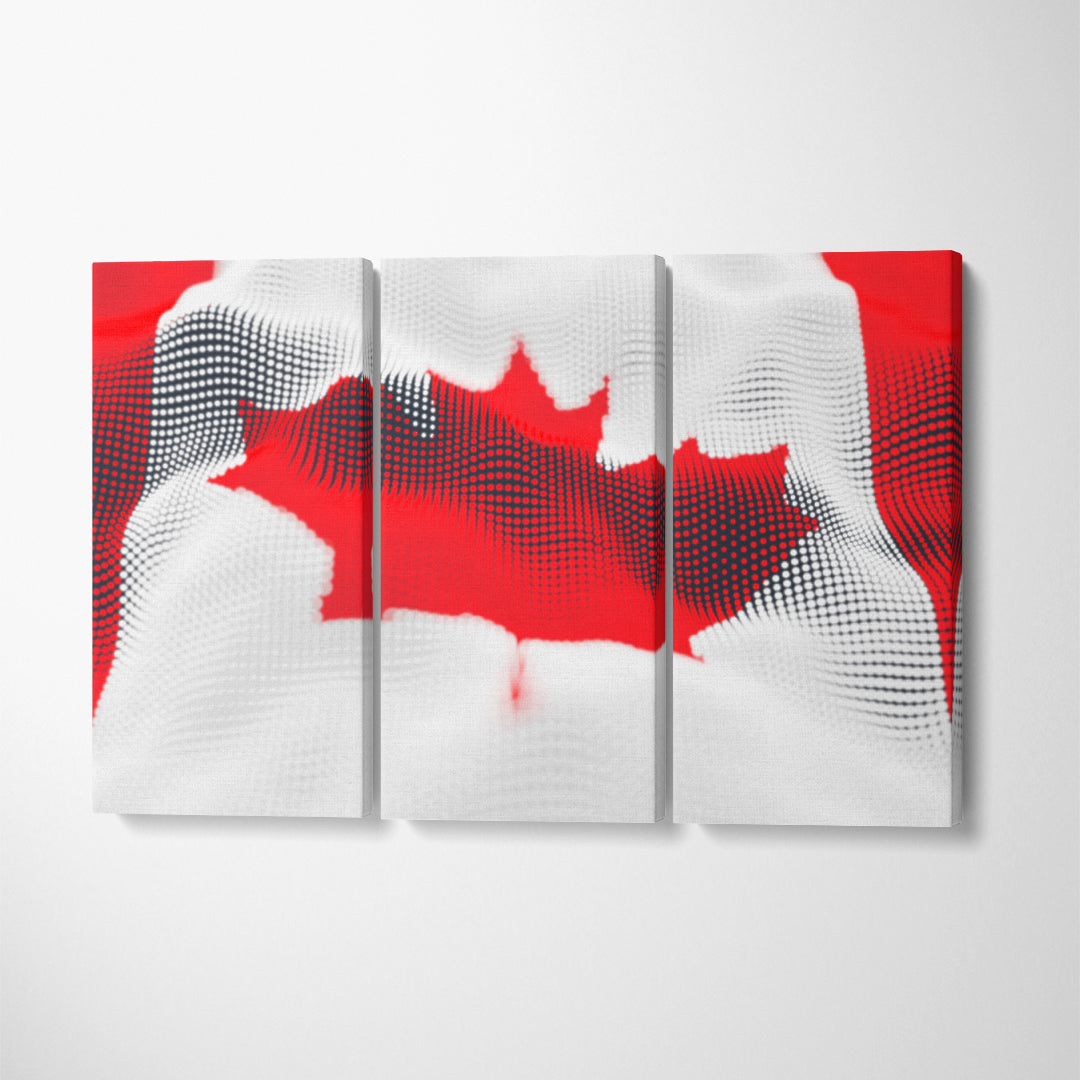 Abstract Canada Flag Canvas Print ArtLexy 3 Panels 36"x24" inches 