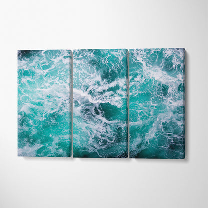 Amazing Sea Waves Canvas Print ArtLexy 3 Panels 36"x24" inches 