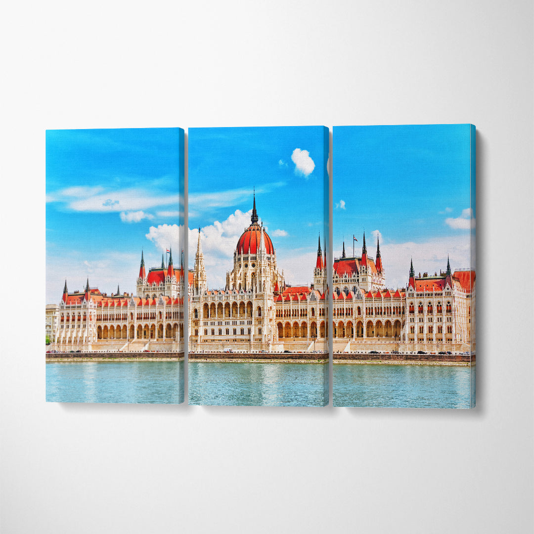 Hungarian Parliament Budapest Canvas Print ArtLexy 3 Panels 36"x24" inches 