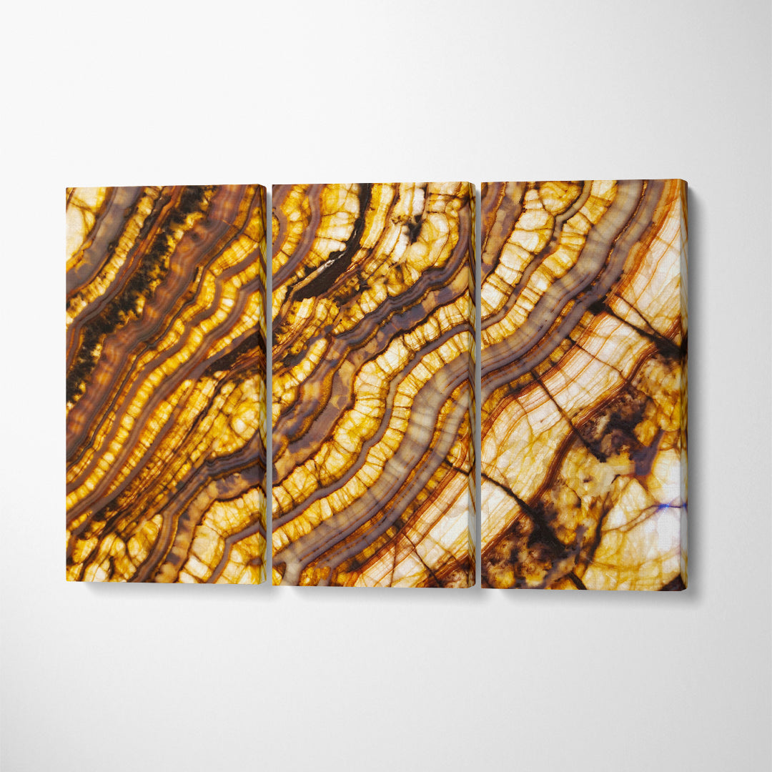 Natural Agate Stone Pattern Canvas Print ArtLexy 3 Panels 36"x24" inches 