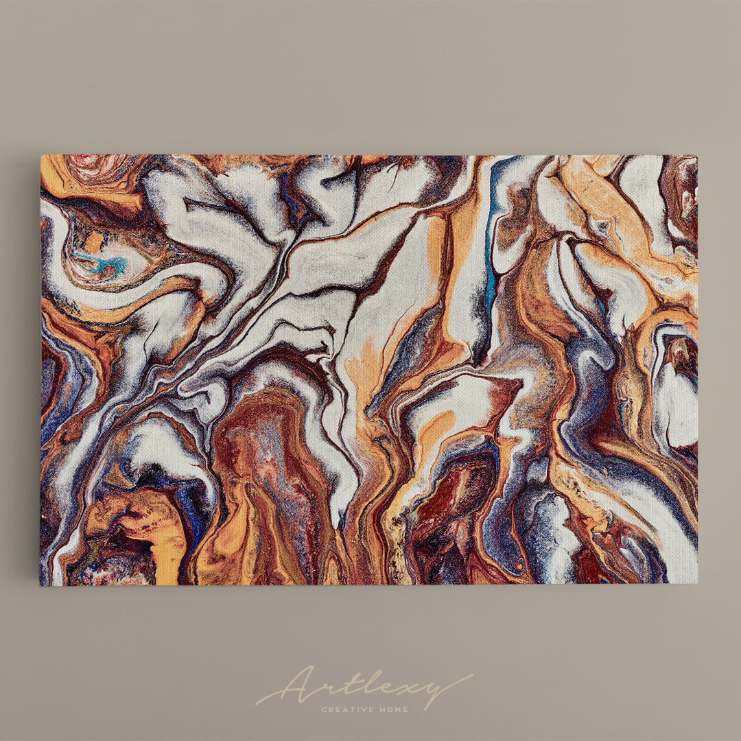 Abstract Brown Fluid Marble Canvas Print ArtLexy   