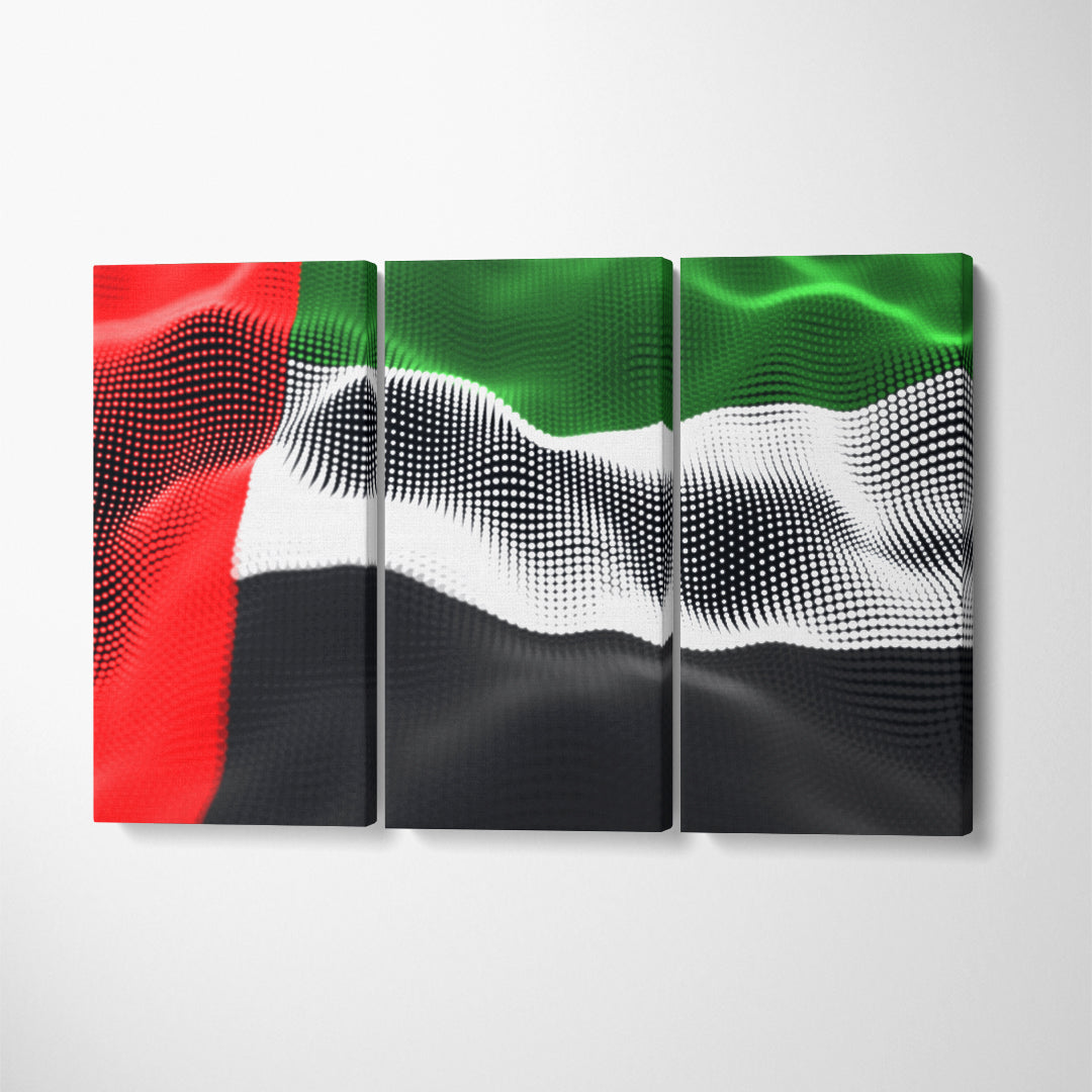 Abstract United Arab Emirates Flag Canvas Print ArtLexy 3 Panels 36"x24" inches 