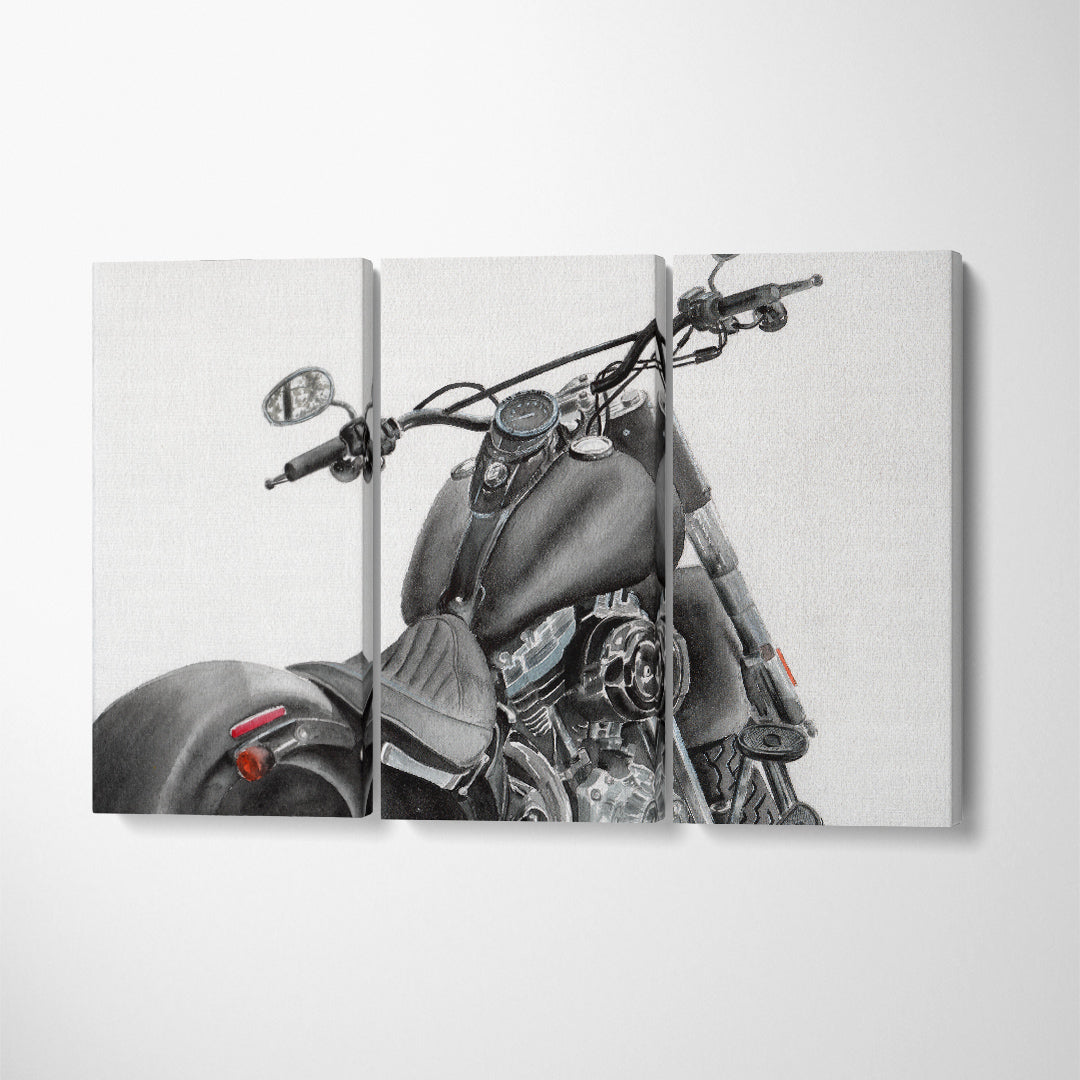 Custom Motorcycle Canvas Print ArtLexy 3 Panels 36"x24" inches 