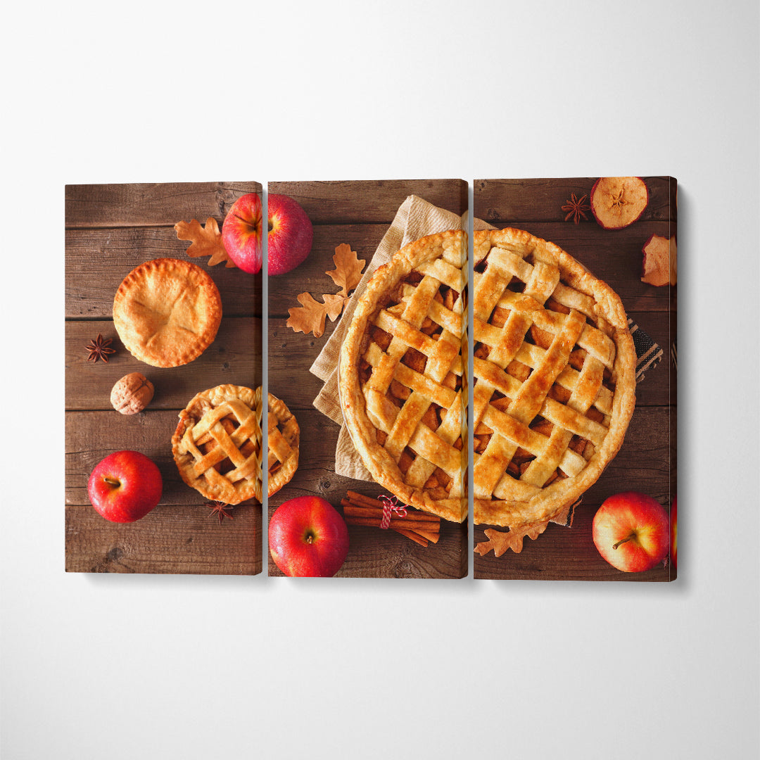American Apple Pie Canvas Print ArtLexy 3 Panels 36"x24" inches 