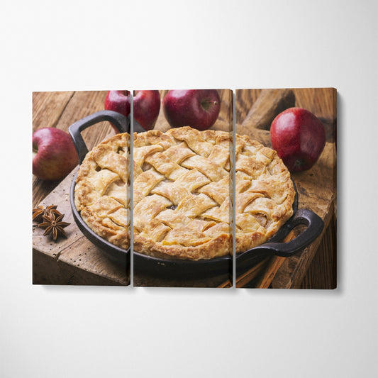 Apple Pie Canvas Print ArtLexy 3 Panels 36"x24" inches 