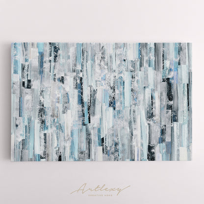 Abstract White and Blue Geometric Pattern Canvas Print ArtLexy   