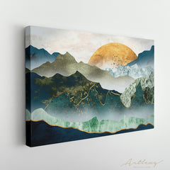 Abstract Mountains at Sunset Canvas Print ArtLexy   