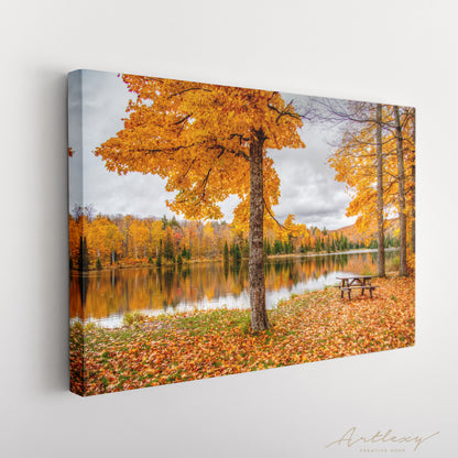 Autumn on Lake Plumbago Alberta Michigan Canvas Print ArtLexy   