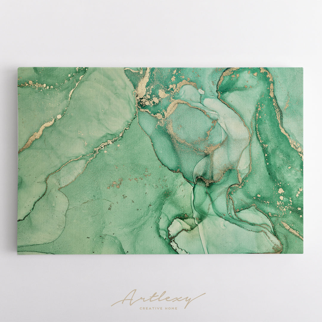 Modern Green Abstract Composition Canvas Print ArtLexy   