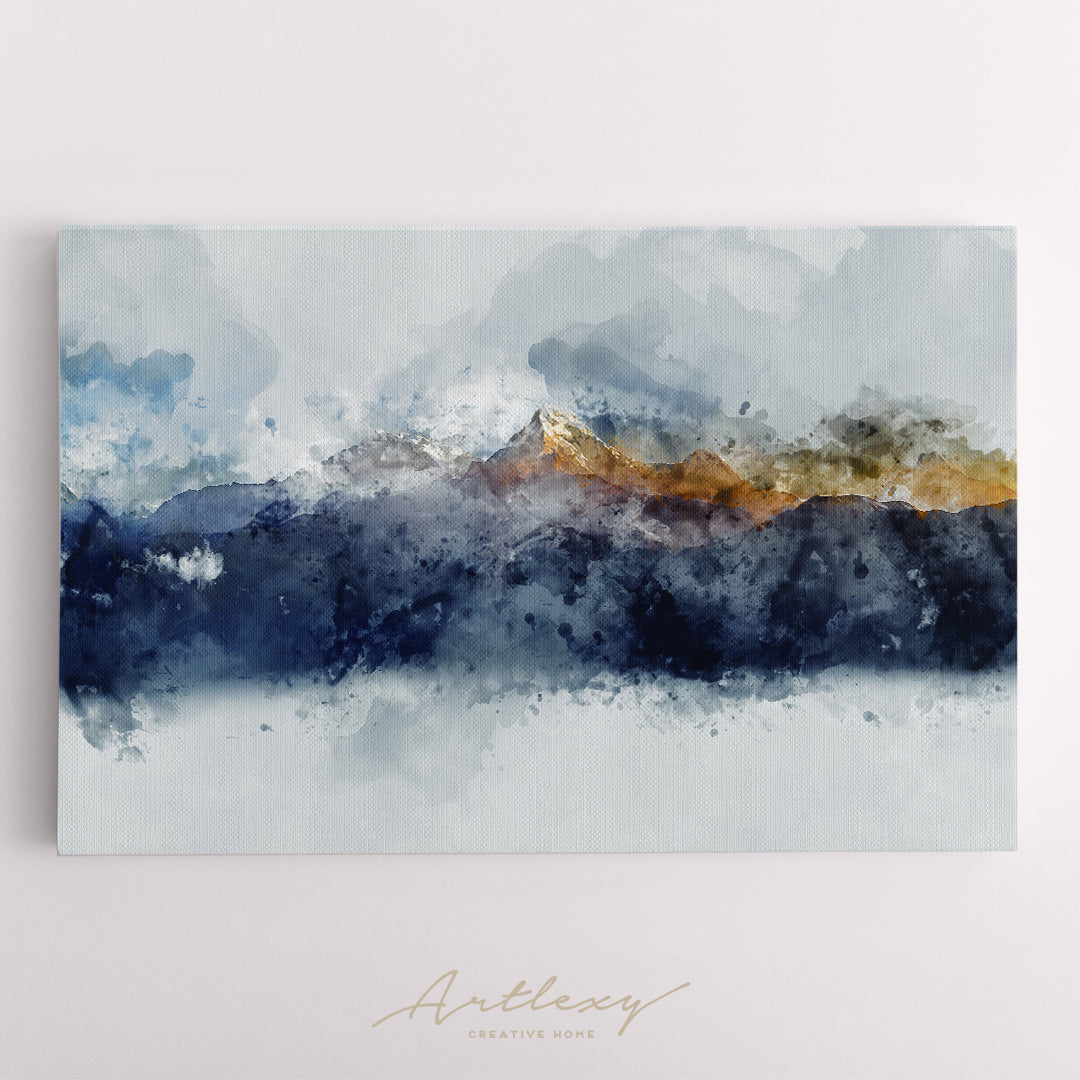 Abstract Watercolor Mountain Range Canvas Print ArtLexy   