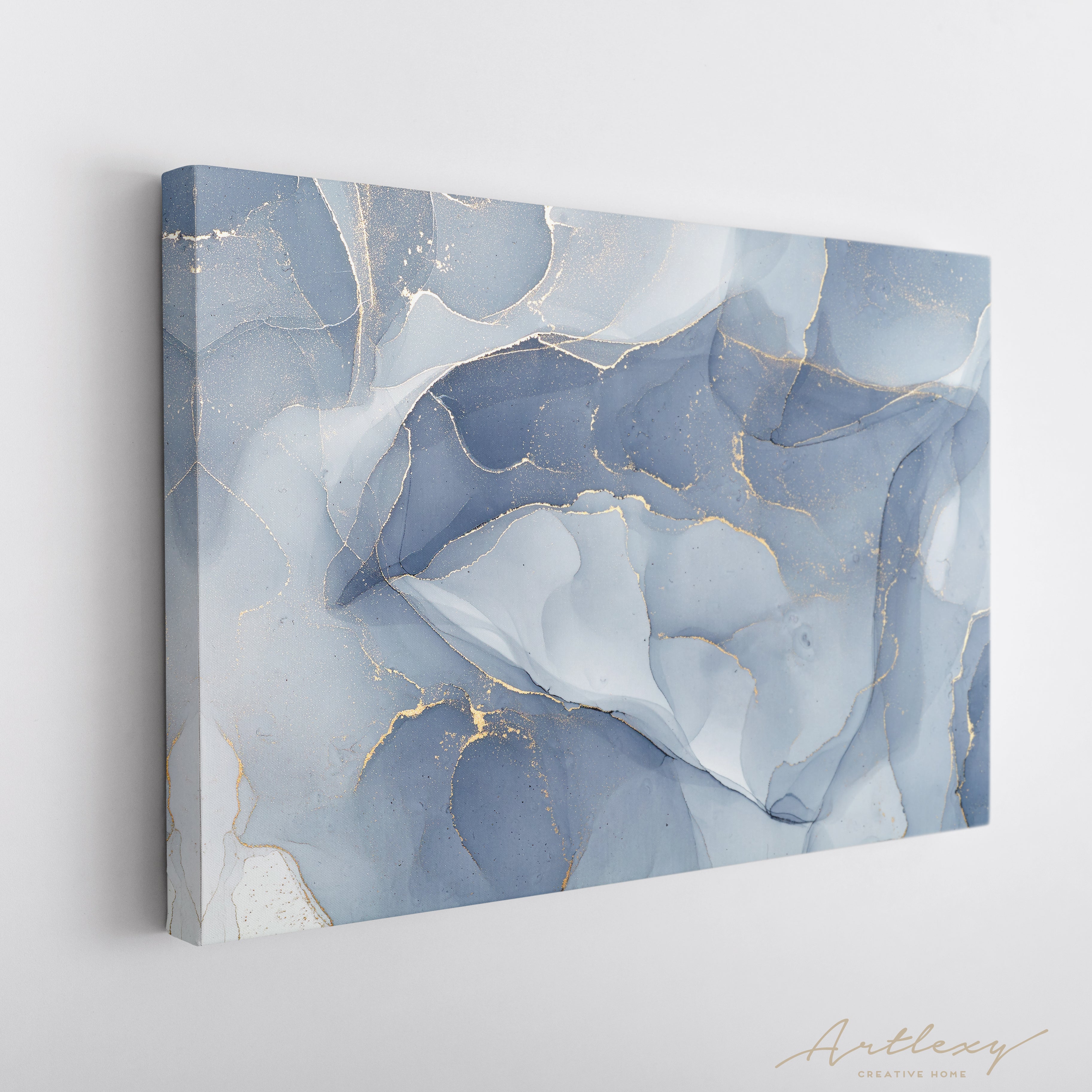 Blue Marble Ink Canvas Print ArtLexy   