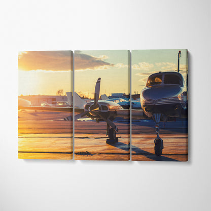 Private Jet Canvas Print ArtLexy 3 Panels 36"x24" inches 