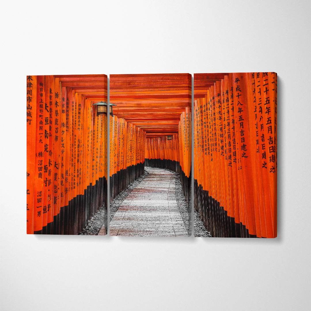 Red Torii Gate Fushimi Inari Shrine Kyoto Japan Canvas Print ArtLexy   
