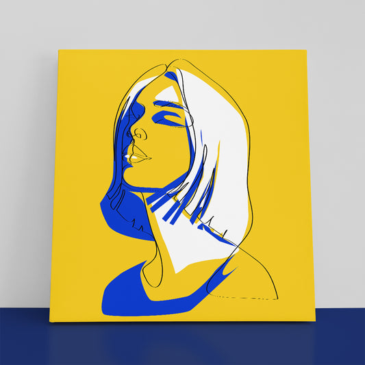 Abstract Vivid Woman Portrait Canvas Print ArtLexy 1 Panel 12"x12" inches 