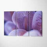 Abstract Pastel Purple Mushrooms Caps Canvas Print ArtLexy 3 Panels 36"x24" inches 