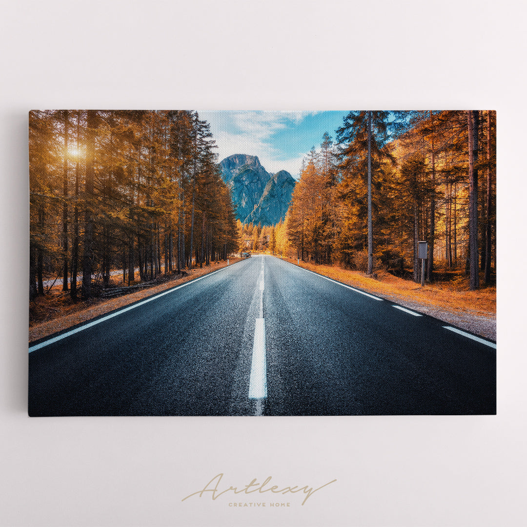 Road in Autumn Forest Canvas Print ArtLexy   
