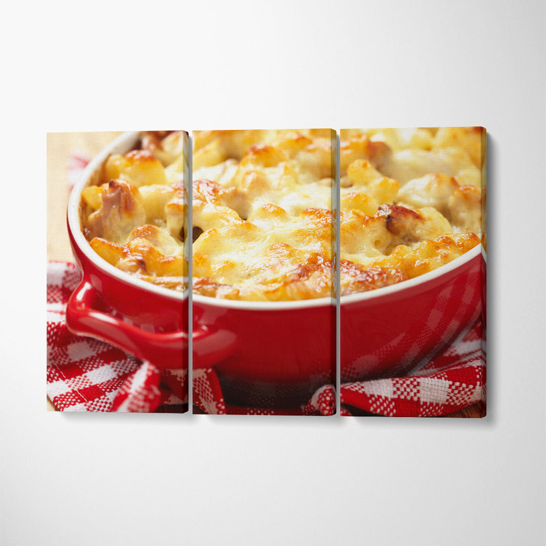 American Macaroni and Cheese Canvas Print ArtLexy 3 Panels 36"x24" inches 
