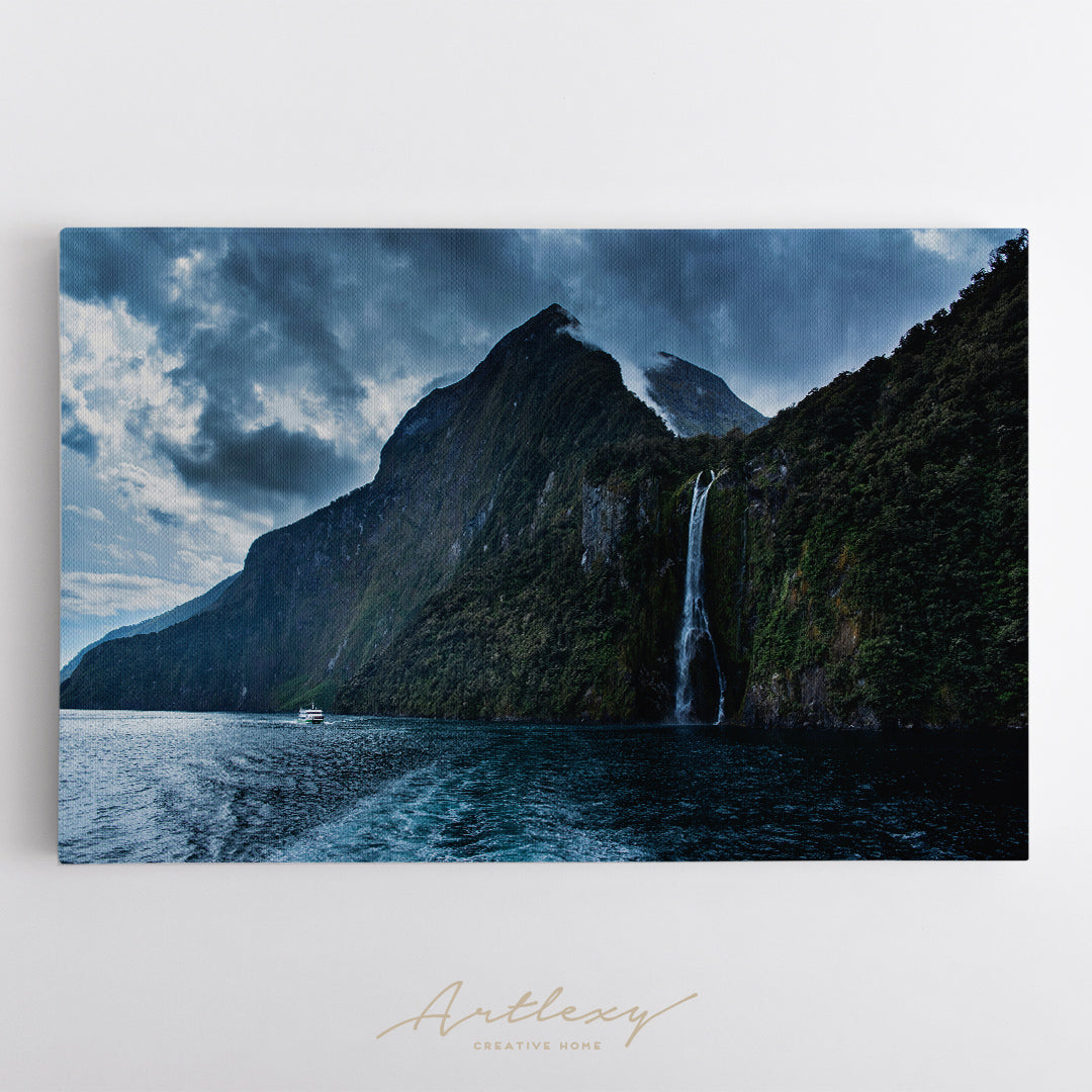 Milford Sound Waterfalls Canvas Print ArtLexy   